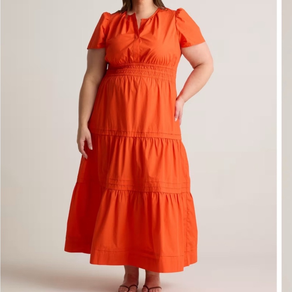 Quince Vibrant Orange Maxi Dress